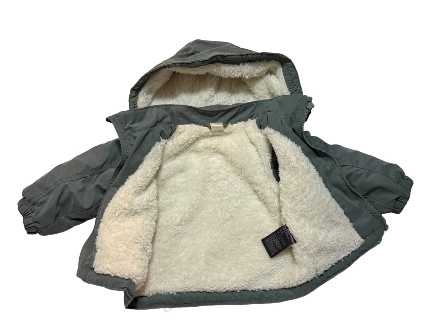 H&M Olive Green Sherpa-Lined Jacket 12M