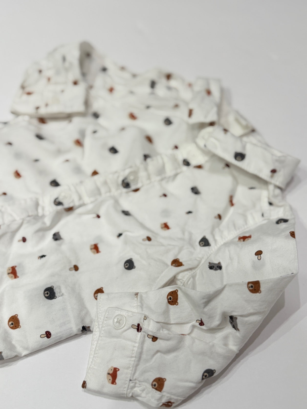 H&M Woodland Animal Button-Up Shirt 6M