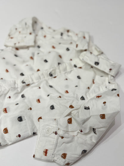 H&M Woodland Animal Button-Up Shirt 6M