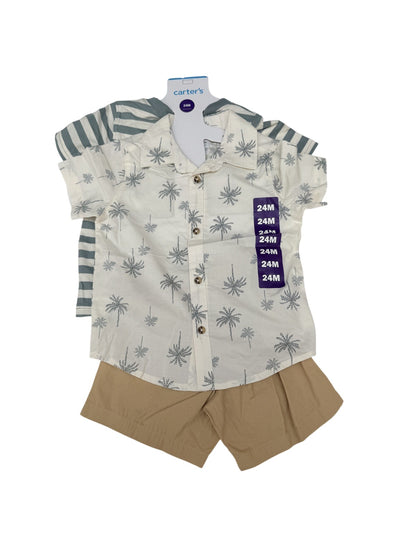 NWT - Carter's 3-Piece Palm Print Shirt Set 24M