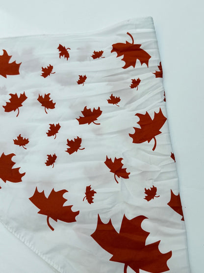 Maple Leaf Print Triangle Bandana Scarf