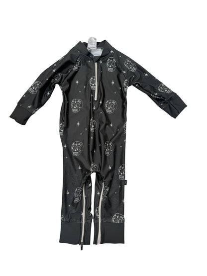 Skull Print Long Sleeve Swimsuit 12-18M