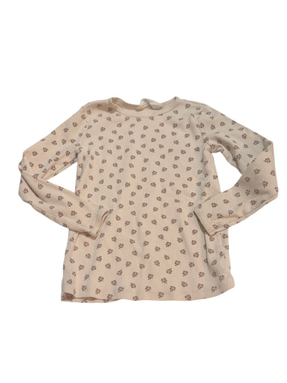 H&M Floral Ribbed Long Sleeve Top 8-10
