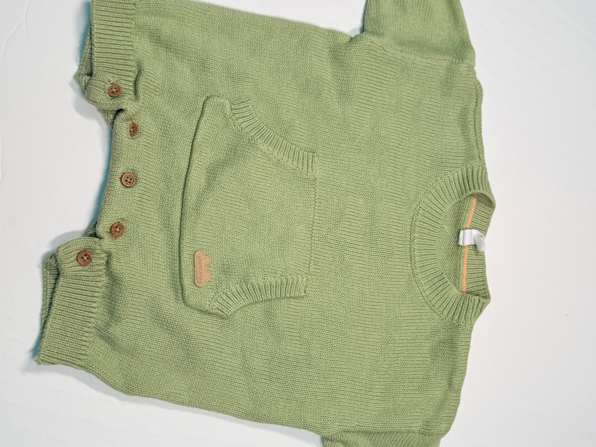 Souris Mini Green Knit Sweater Romper 0-3M