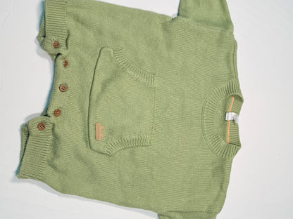 Souris Mini Green Knit Sweater Romper 0-3M