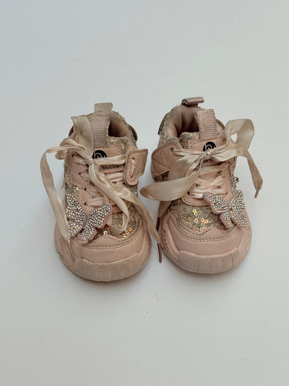 Butterfly Sequin Pink Sneakers Size 21