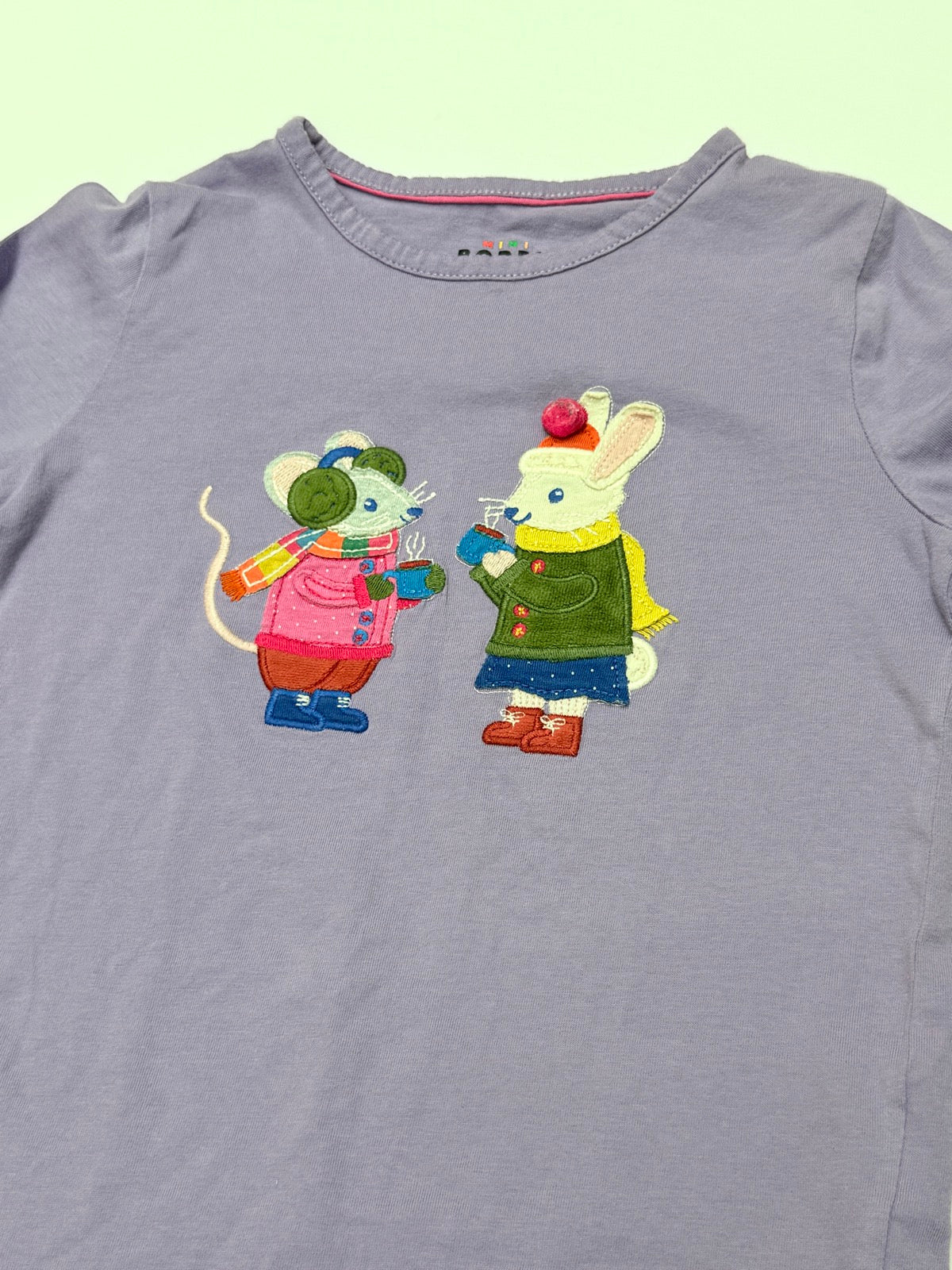 Mini Boden Mouse Bunny T-Shirt Size 6-7Y
