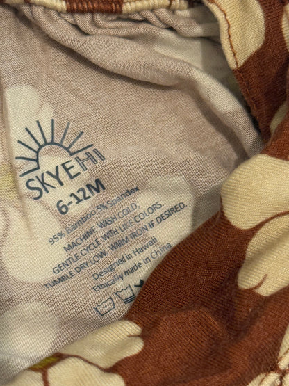 Skyehi Bamboo Floral Ruffle Romper 6-12M