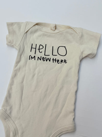 Tenth & Pine Hello I'm New Here Bodysuit 3-6M