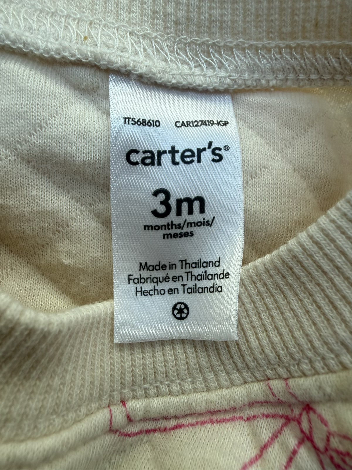 Carter's Quilted Bow Print Romper 3m