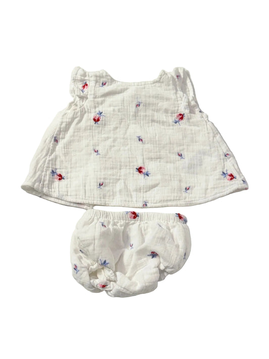 2-Piece Set Baby Gap Floral White 3-6M