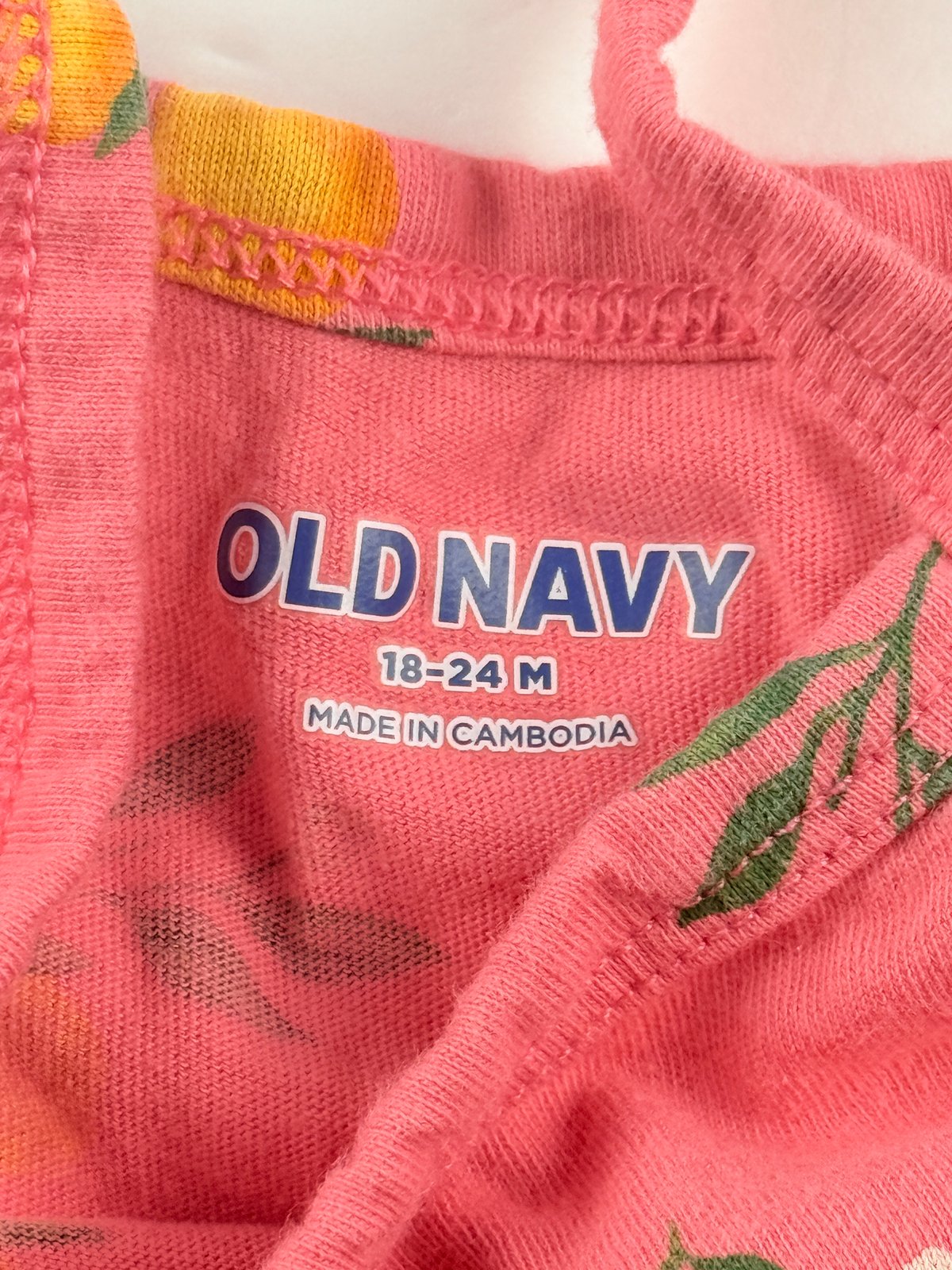 Old Navy Pink Orange Print Dress 18-24M