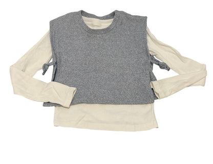 Zara Gray Ribbed Knit Vest Set 6-7Y