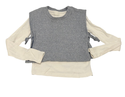Zara Gray Ribbed Knit Vest Set 6-7Y