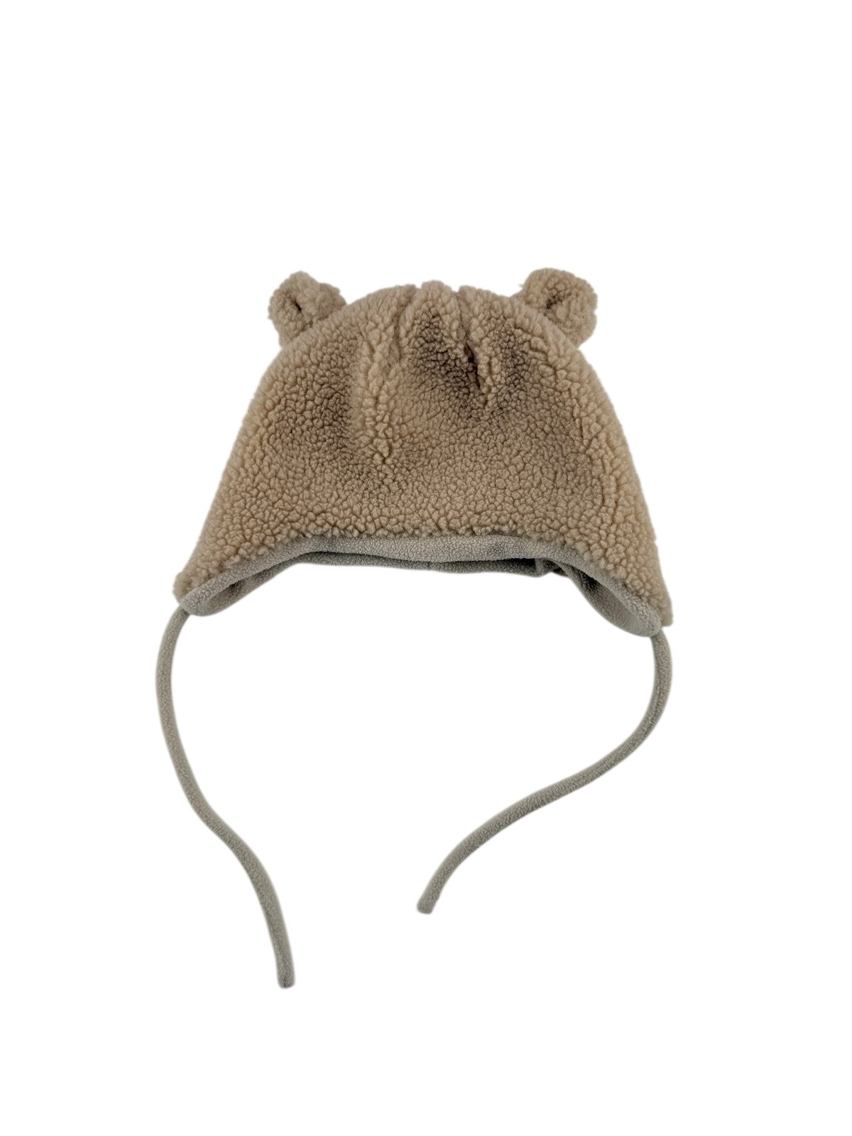 H&M Beige Teddy Bear Ear Hat 3-6M