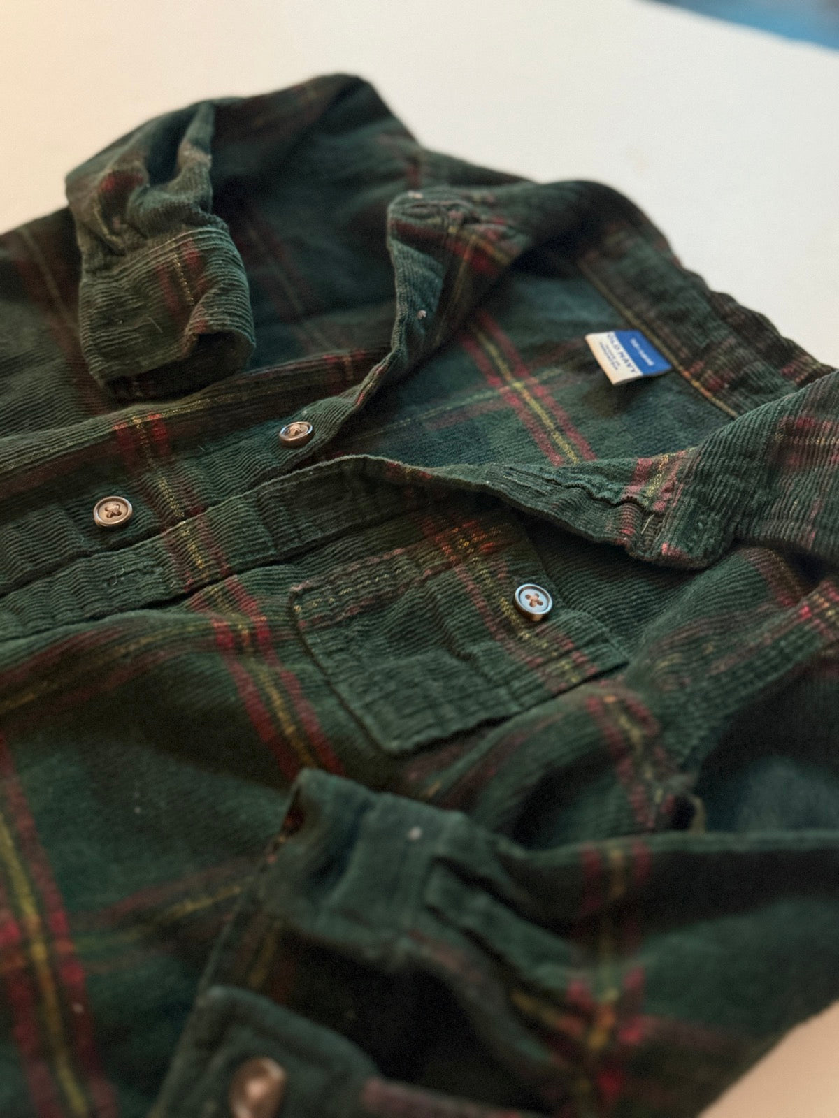 Old Navy Plaid Corduroy Shirt 12-18M