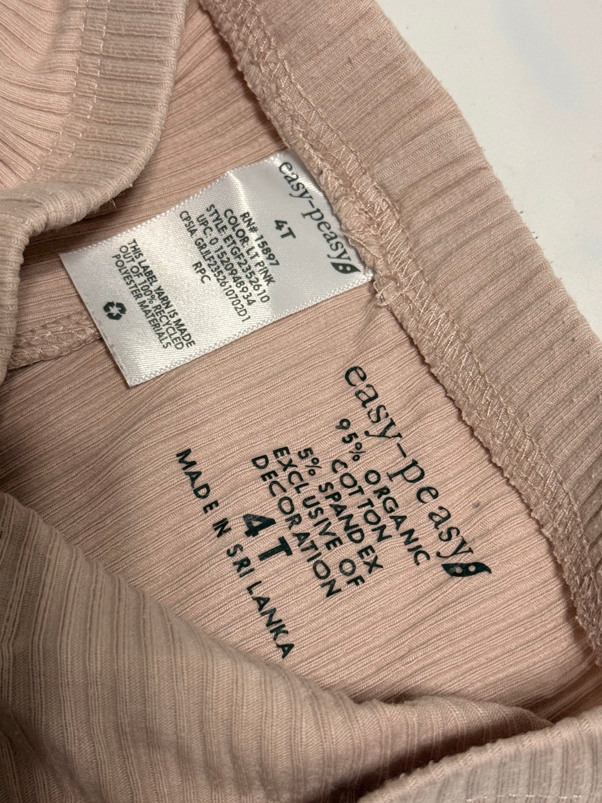 Easy Peasy Ribbed Flare Pants Light Pink 4T