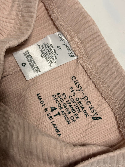 Easy Peasy Ribbed Flare Pants Light Pink 4T