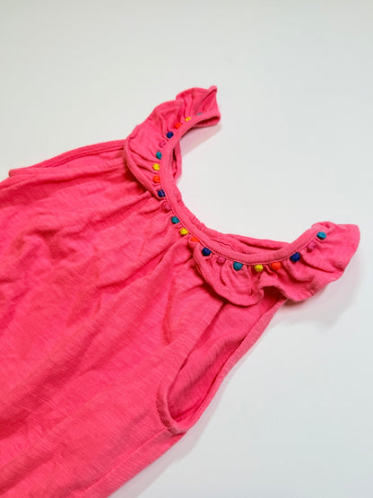 Mini Boden Pink Pom-Pom Romper Size 3-4Y