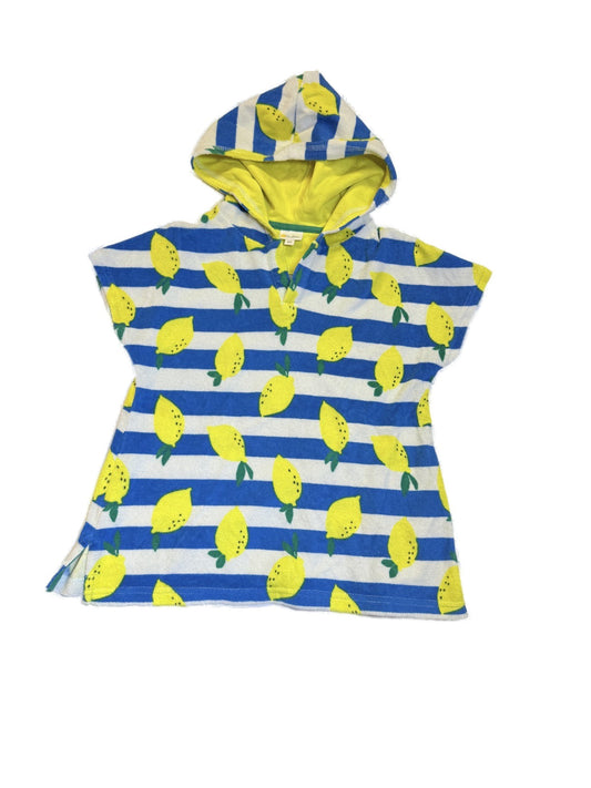 Mini Boden Lemon Stripe Hooded Cover-Up 3-4Y