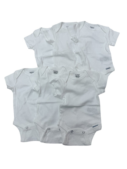 Gerber White Onesie 6-Pack Newborn 2 in Stock