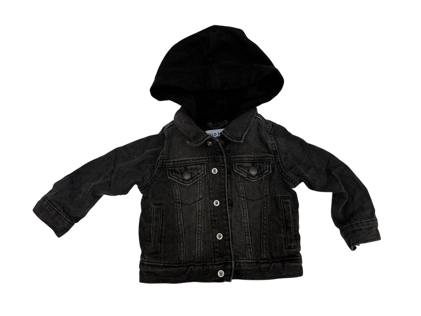 Old Navy Black Denim Hooded Jacket 18-24M