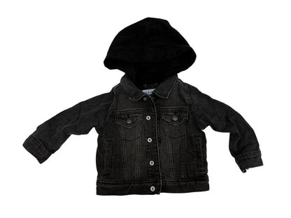 Old Navy Black Denim Hooded Jacket 18-24M