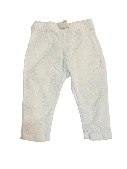 Zara Babygirl White Eyelet Pants 9-12m
