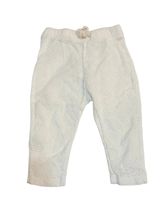 Zara Babygirl White Eyelet Pants 9-12m
