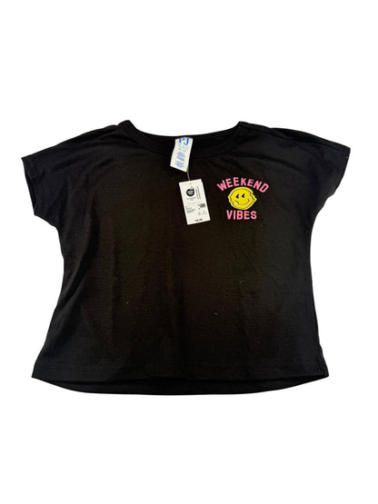 NWT - PJ Place Weekend Vibes Black T-Shirt Size 5/6