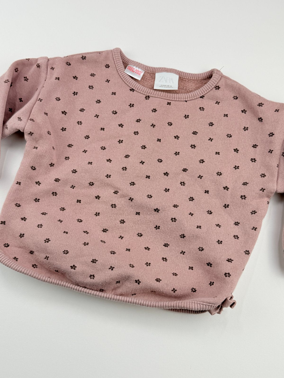 Zara Floral Pink Sweatshirt Size 2T