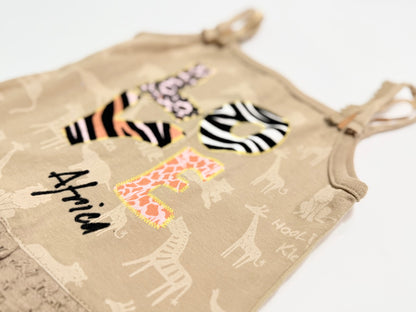 Hooligans Love Africa Tan Dress 2 3Y