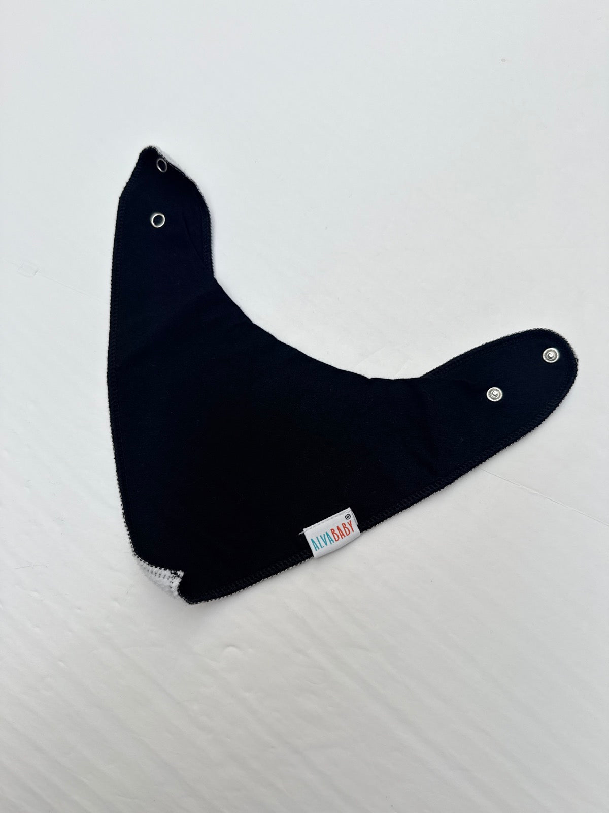 AlvaBaby Black Bandana Bib Snap