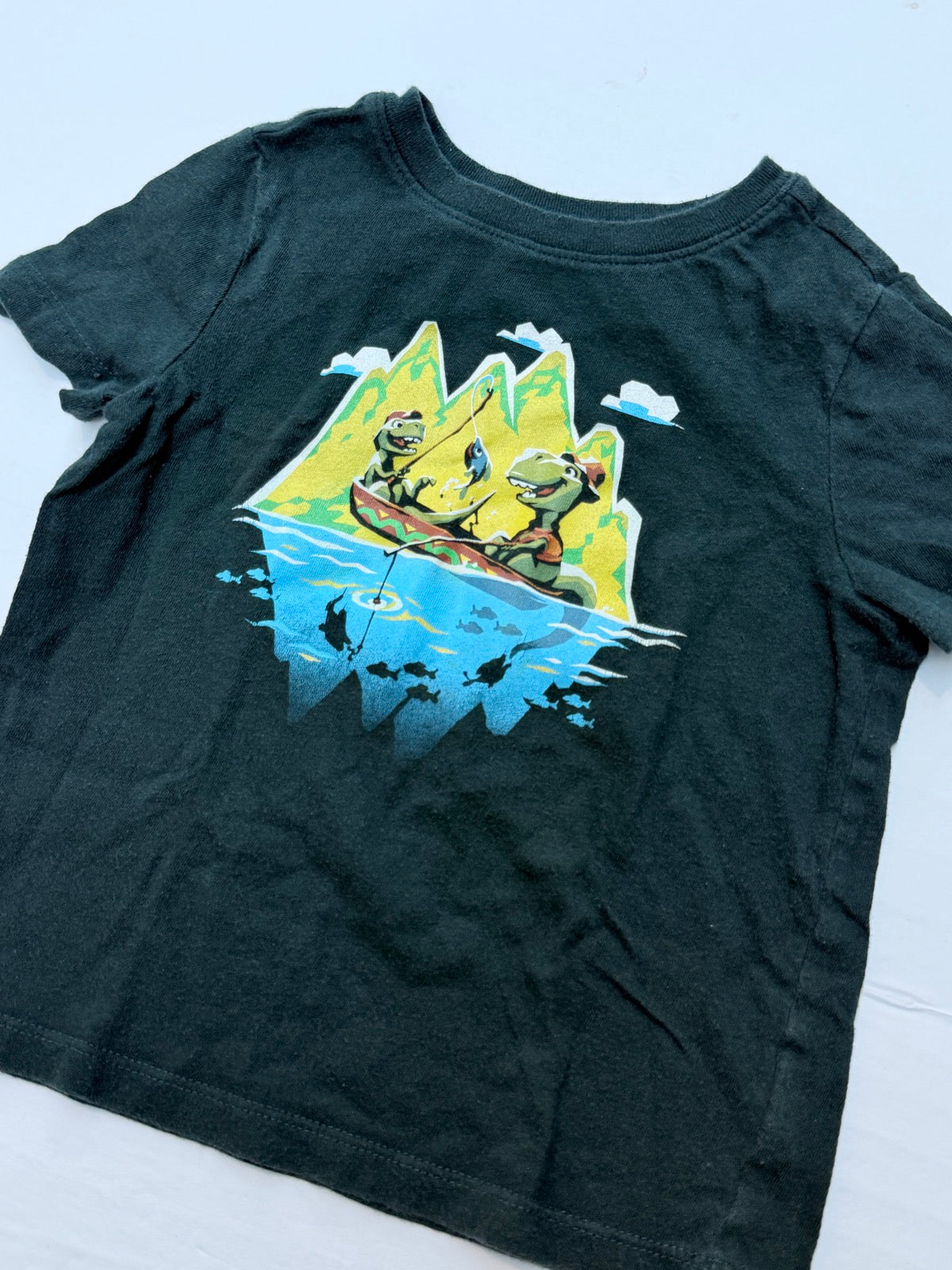 Old Navy Dinosaur Fishing Graphic T-Shirt 2T