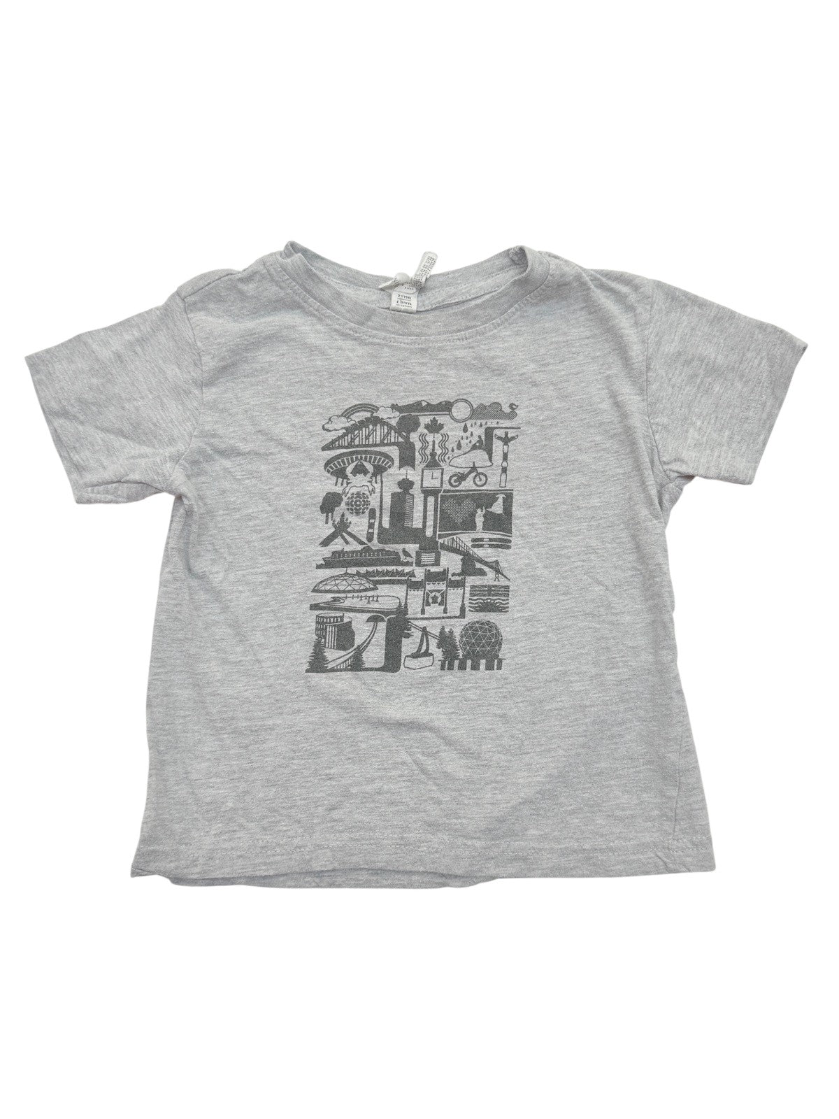 Rabbit Skins Vancouver Icons Gray T-Shirt Size 2