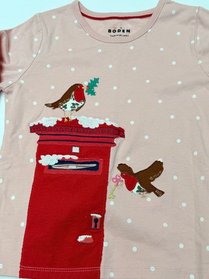 Mini Boden Postbox Robin Long Sleeve Top 5-6Y