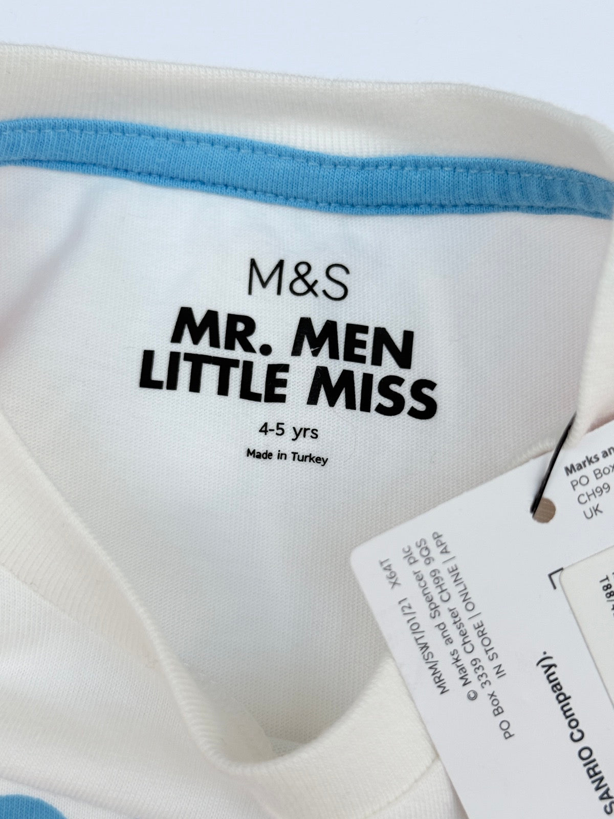 New M&S Mr. Men Strong Fearless T-Shirt 4-5Y