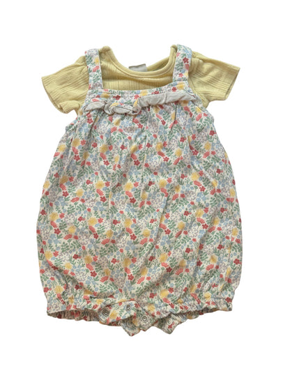 John Lewis Floral Romper 2-Piece Set 0-3m