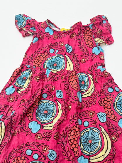Merry Kate Pink Fruit Print Dress Size 4-6