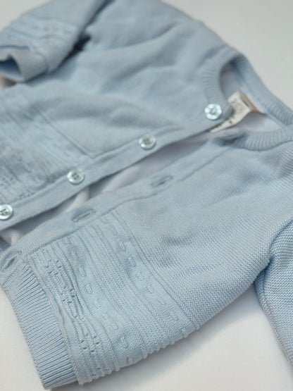 Bebita Blue Knit Cardigan 3-6M
