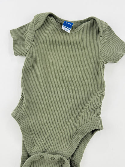 Old Navy Olive Ribbed Bodysuit 0-3M