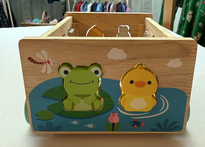 Montessori Wooden Animal Shape Sorter Wagon Toy