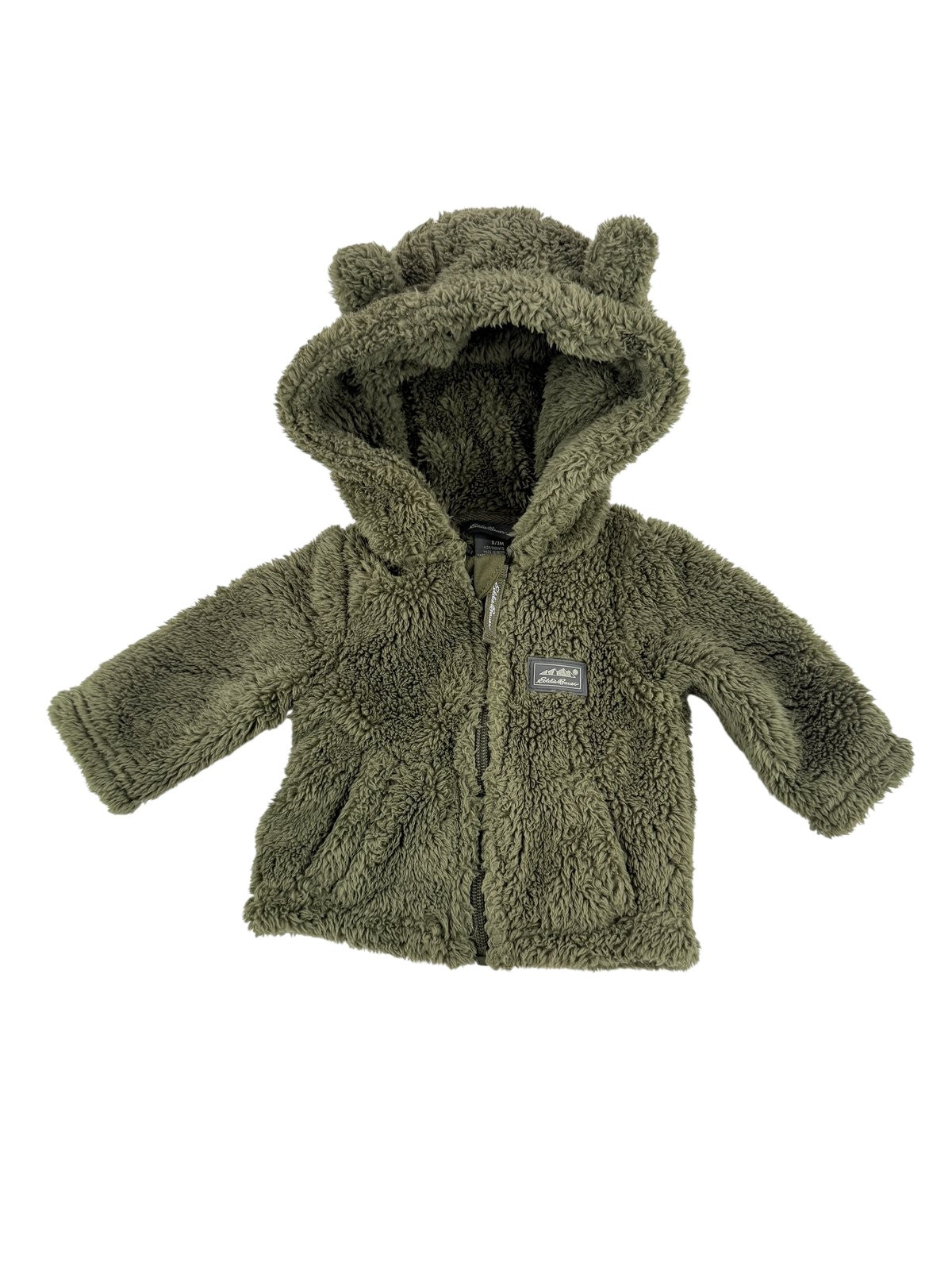 Eddie Bauer Olive Sherpa Bear Ear Jacket 0/3M