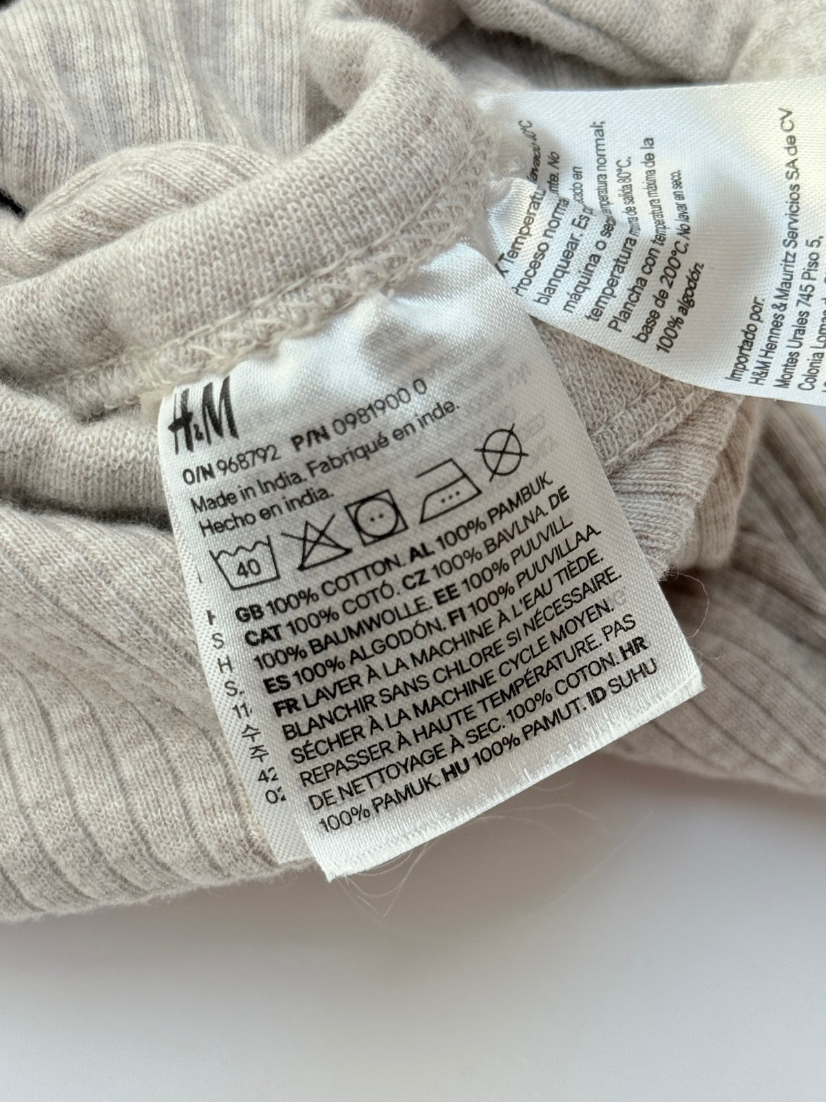 H&M Organic Cotton Wrap Bodysuit 6M
