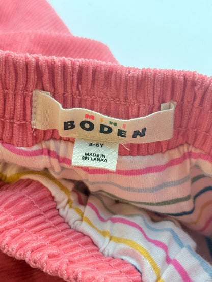 Mini Boden Pink Corduroy Lined Pants 5-6Y