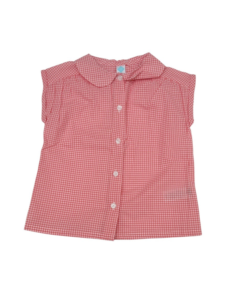 Tex Baby Pink Gingham Button Shirt 36m