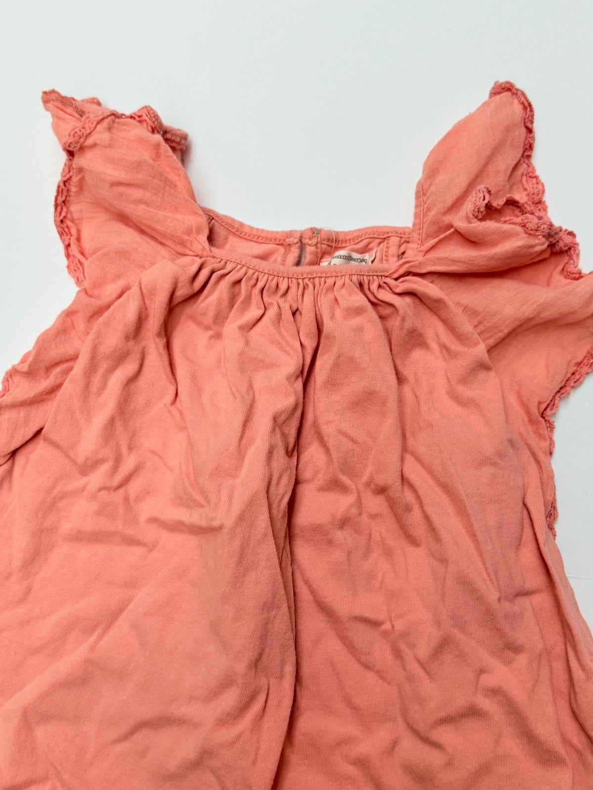 Bonheur du Jour Paris Coral Ruffle Top 4T