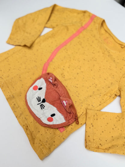 Next Yellow Fox Bag Long Sleeve Top 3-4y