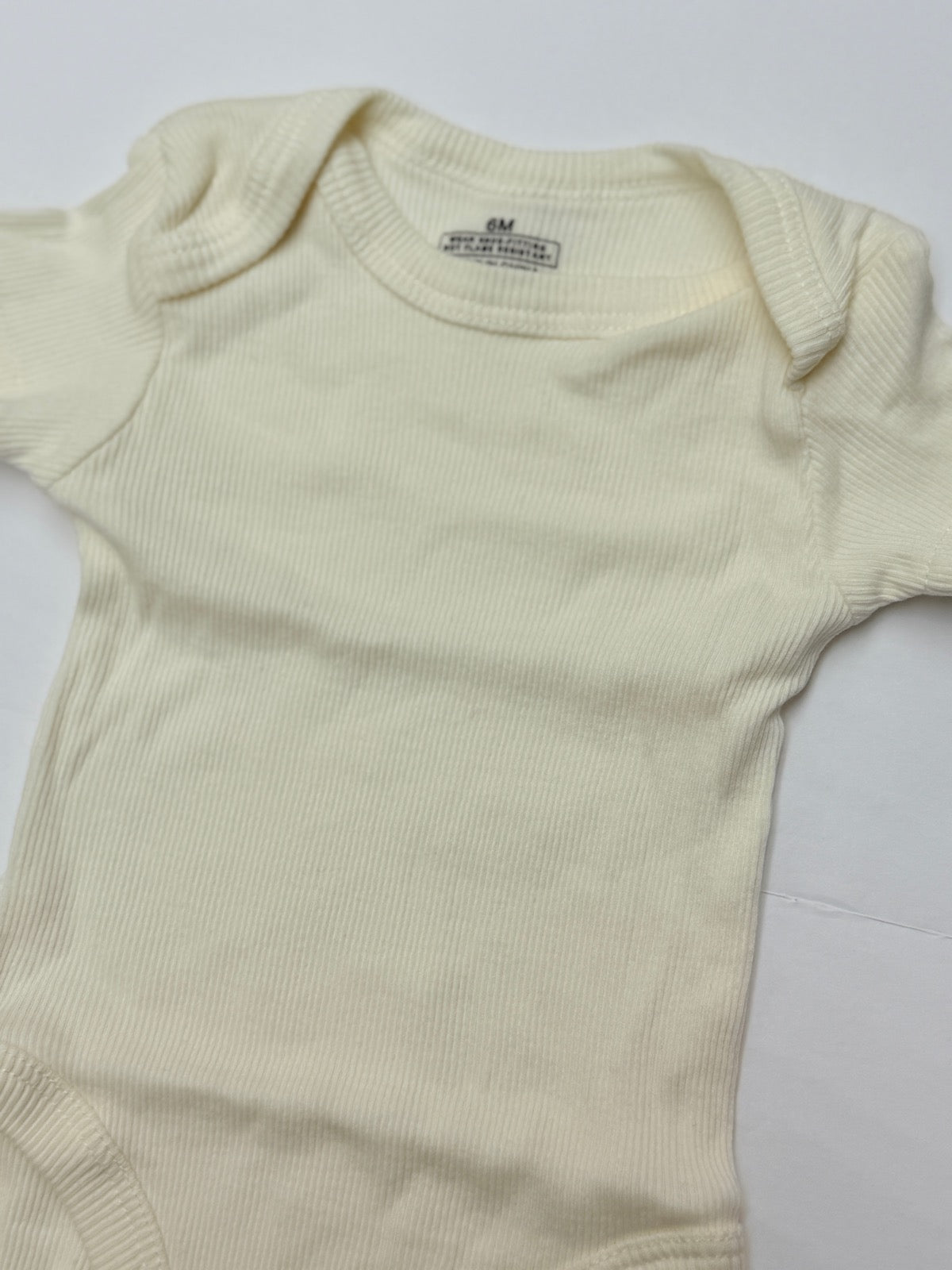 Cream Short Sleeve Bodysuit 6M