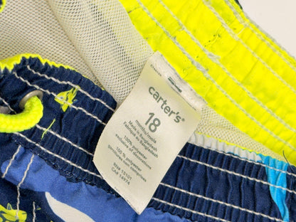 Carter's Navy Ocean Print Swim Trunks 18m